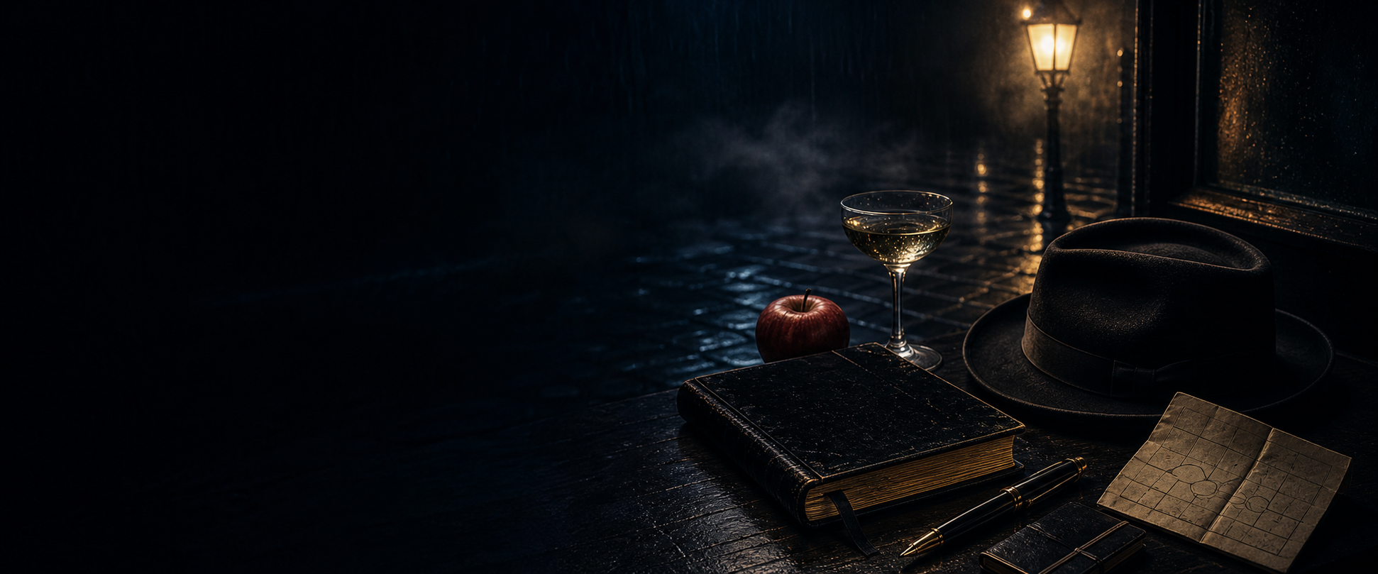A black velvet notebook and noir evidence for The Case of the Black Velvet Notebook.